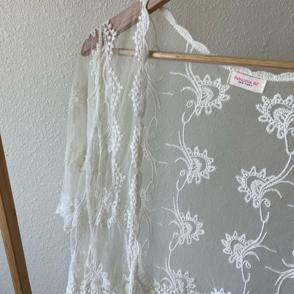 White moon kimono or duster (M) - Picture 5 of 6